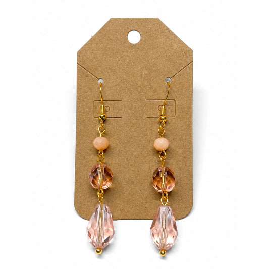 Peach Amber Crystal Pendent / Color Basics Earrings